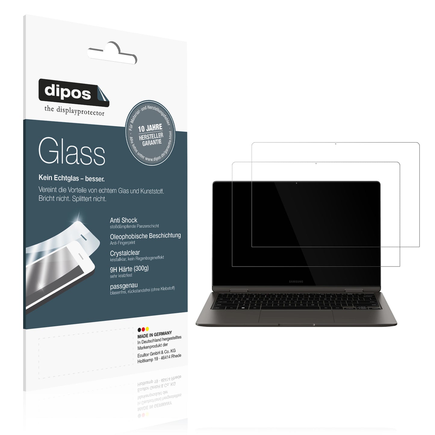 2x 9H Schutzfolie für Samsung Galaxy Book 3 360 13.3 NP730QFG Panzerfolie
