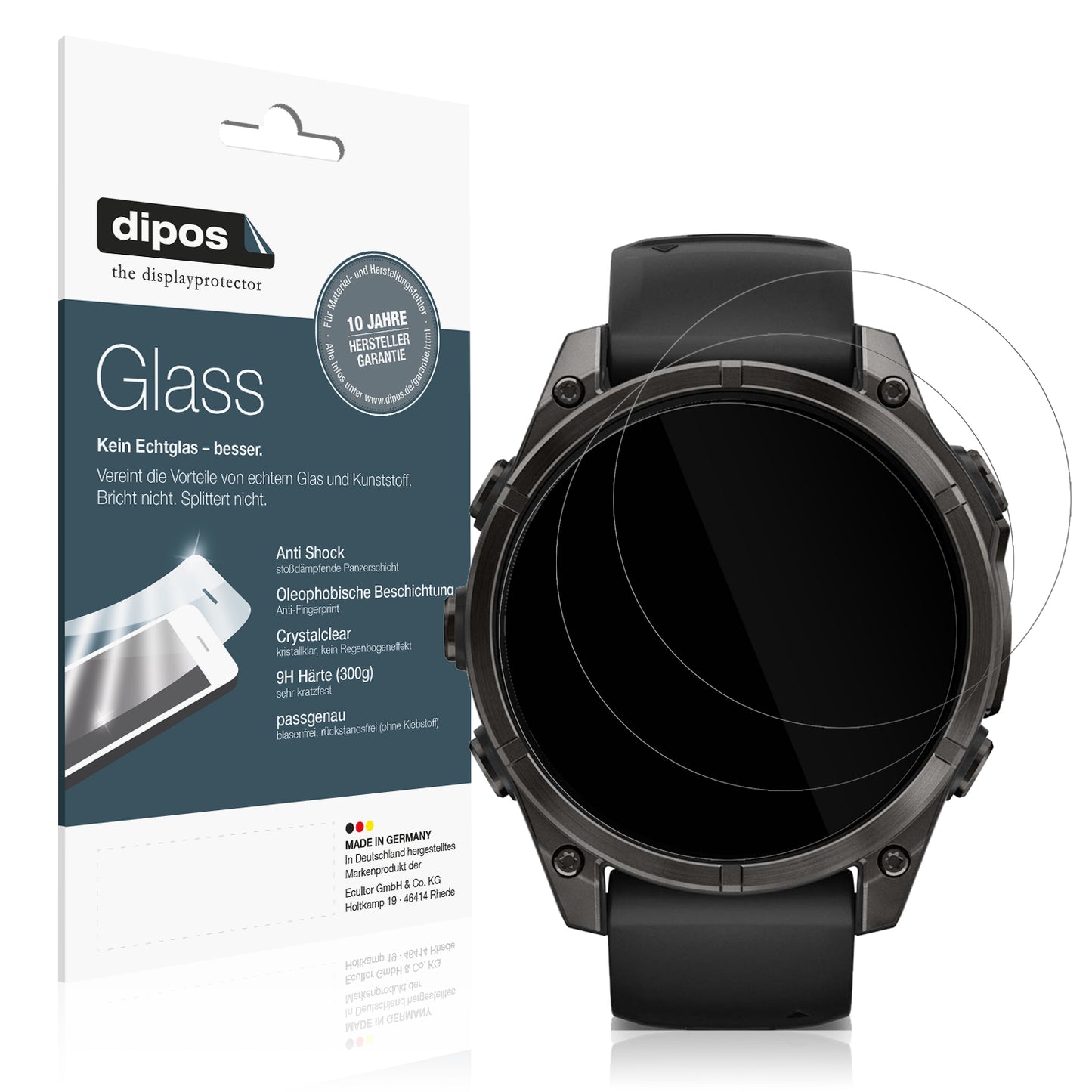 2x 9H Schutzfolie für Garmin Tactix 8 47mm AMOLED Panzerfolie