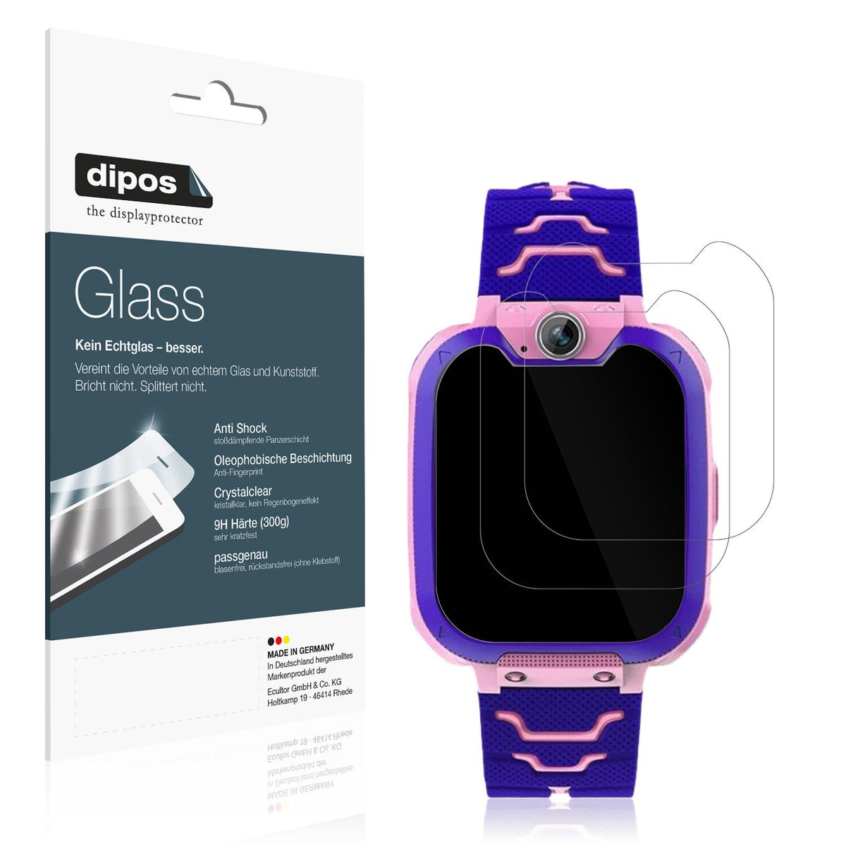 2x Screen Protector for Kesasohe Smartwatch Kinder Flexible Glass 9H dipos