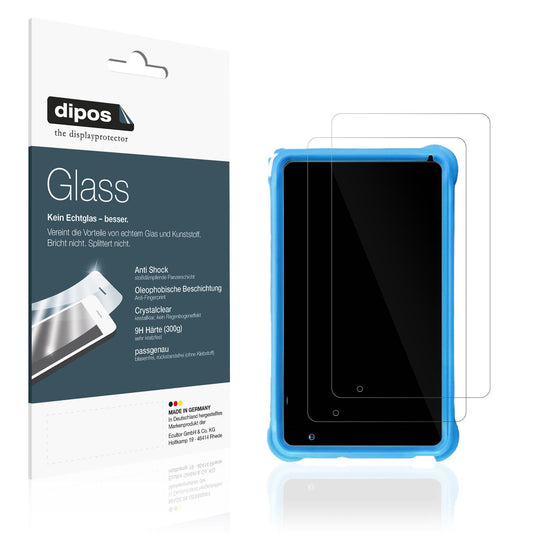 2x Screen Protector for quinyiCo Enfants 7 Zoll Flexible Glass 9H dipos
