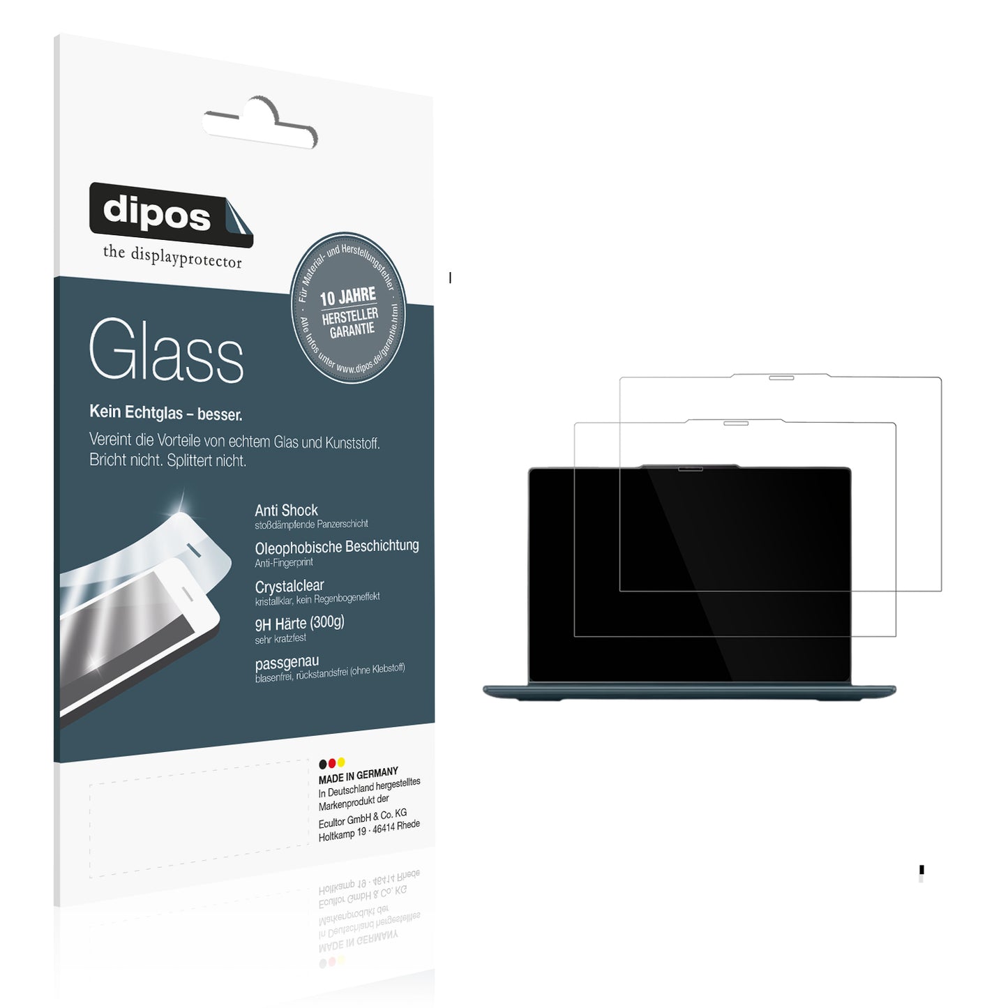 2x 9H Schutzfolie für Lenovo Yoga 7i 2-in-1 Gen 9 - 14 83DJ003QGE Panzerfolie