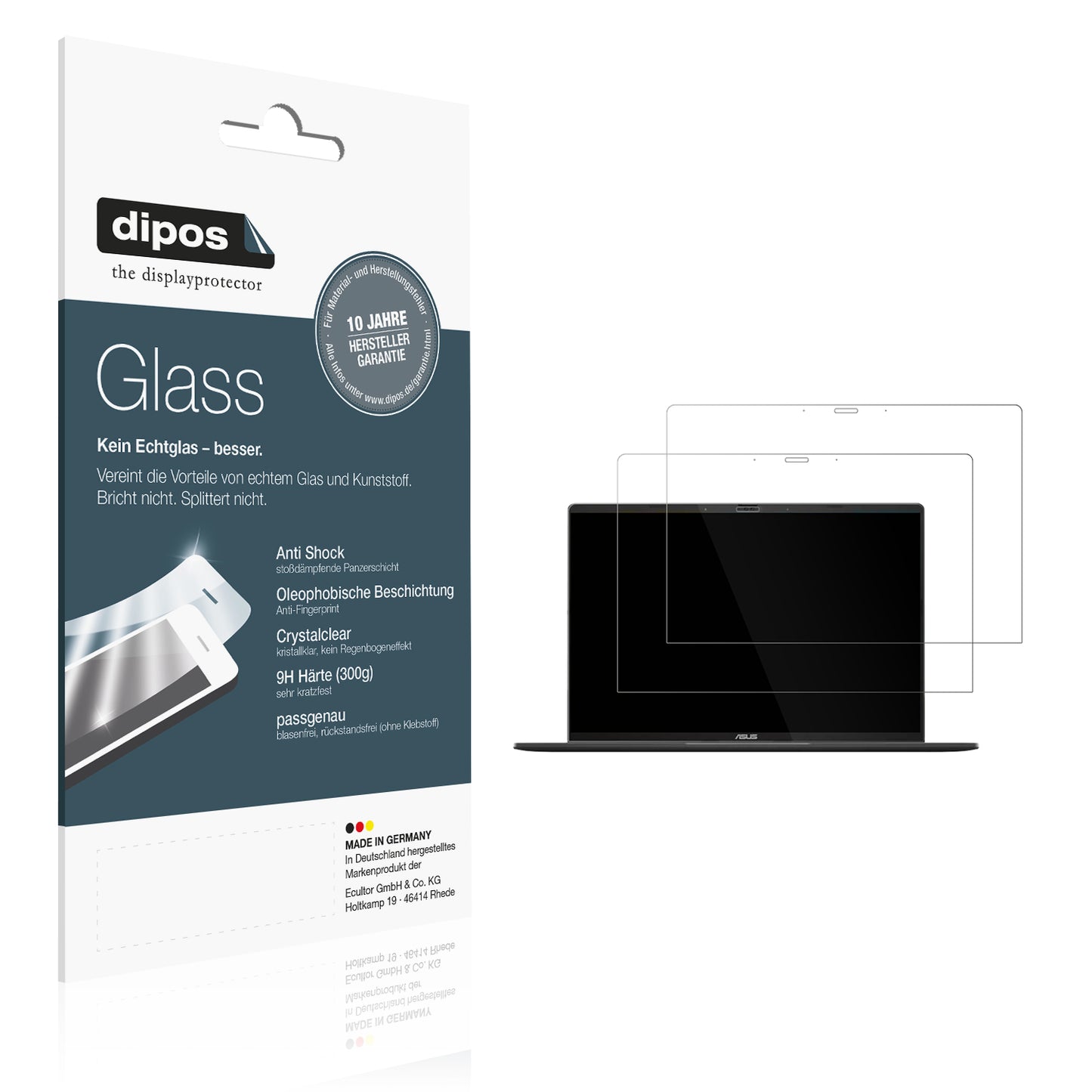 2x 9H Schutzfolie für Asus Vivobook S16 S3607 Panzerfolie
