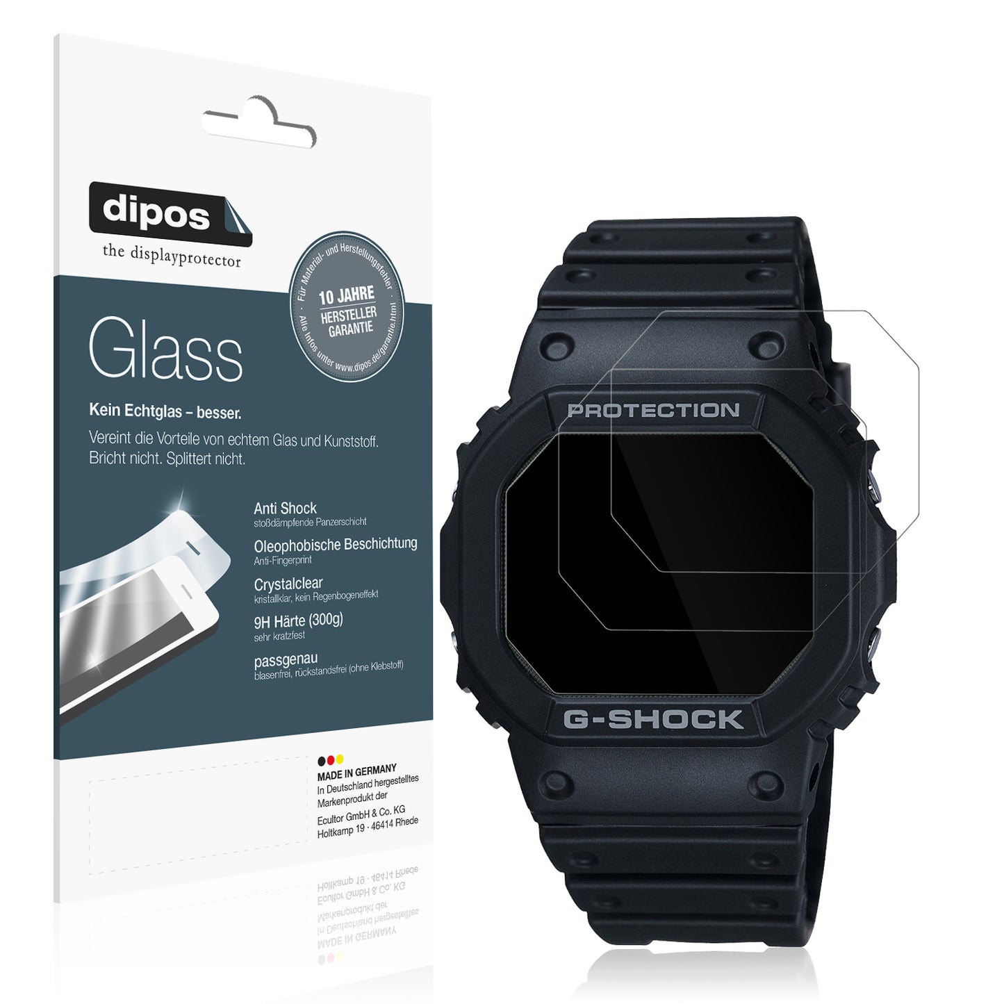 2x 9H Schutzfolie für Casio G-Shock DW-5000U Panzerfolie