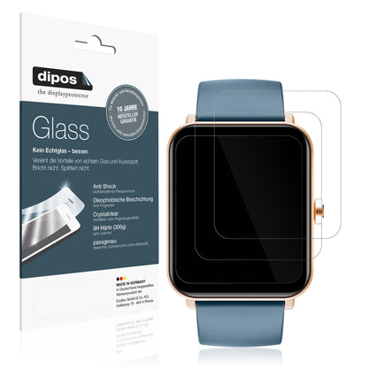 Klare Displayschutzfolie von dipos passend für Huakua G50 Smartwatch, 9H kratzfest und blasenfrei montiert