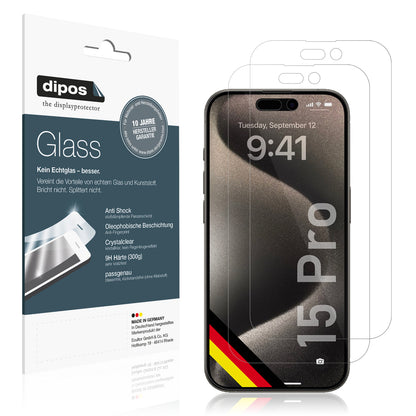 2x 9H Schutzfolie für Apple iPhone 15 Pro Max Panzerfolie