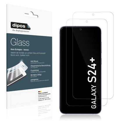 2x 9H Clear Screen Protector for Samsung Galaxy S24+ – Shatterproof, Crystal Clear | dipos