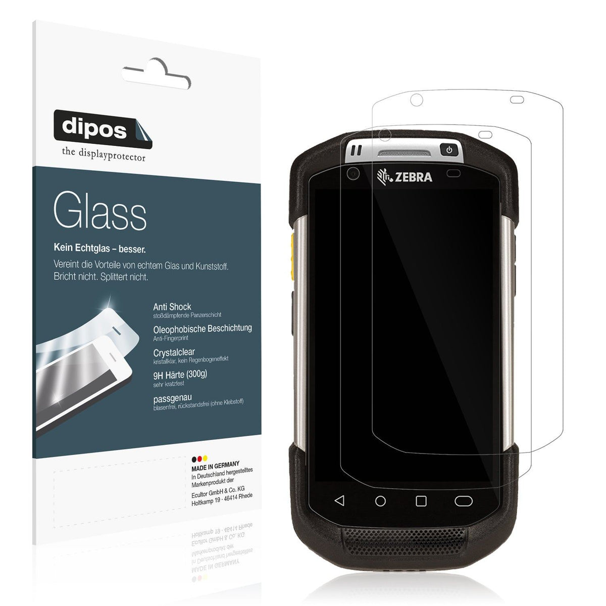 2x Screen Protector for Zebra TC75X Flexible Glass 9H dipos