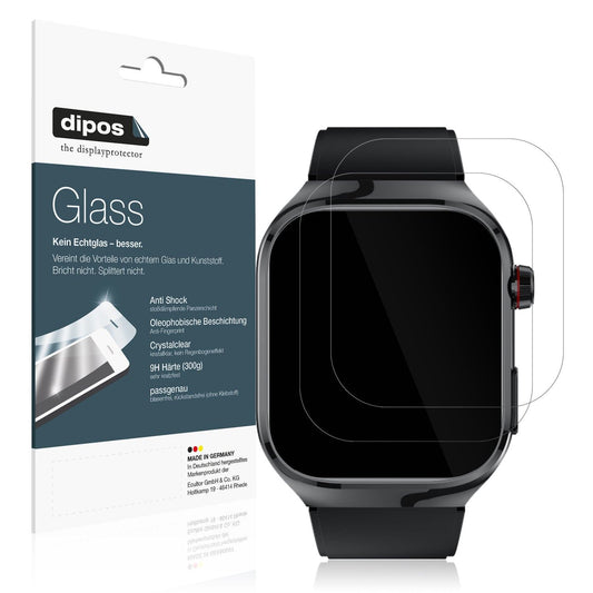 2x Screen Protector for TK16  Smartwatch 2.04 Zoll Flexible Glass 9H dipos