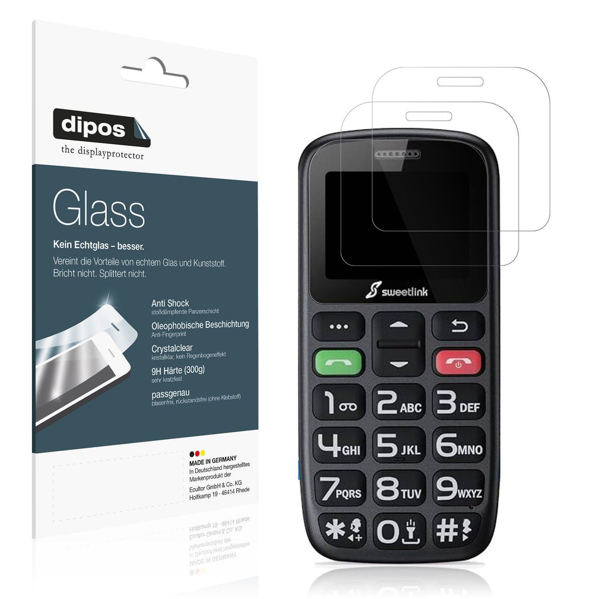 2x Screen Protector for SweetLink S2Plus Flexible Glass 9H dipos