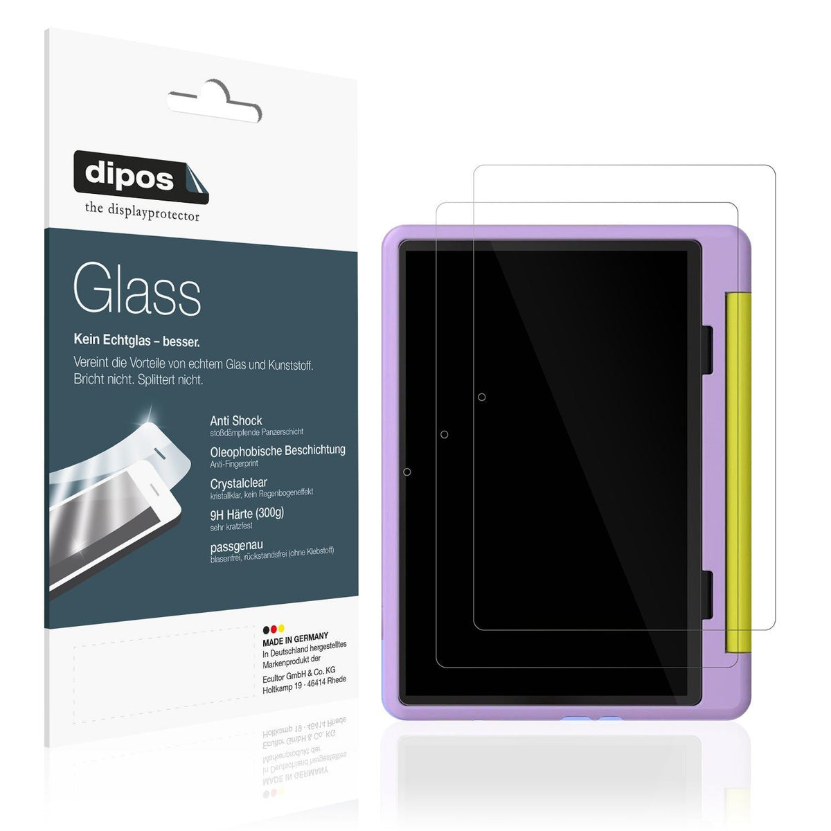 2x Screen Protector for Cheerjoy Kinder Tablet 10 Zoll Flexible Glass 9H dipos