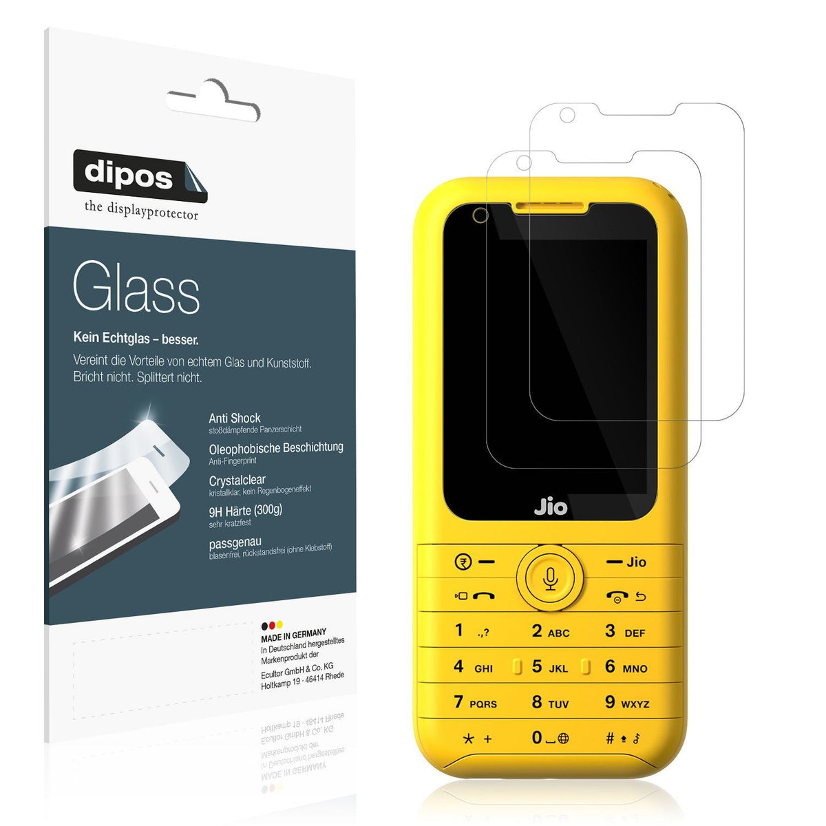 2x Screen Protector for Jio Phone Prima Flexible Glass 9H dipos