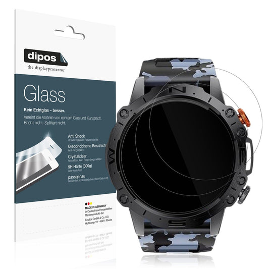2x Screen Protector for Lige 1.43 Zoll Smartwatch Flexible Glass 9H dipos