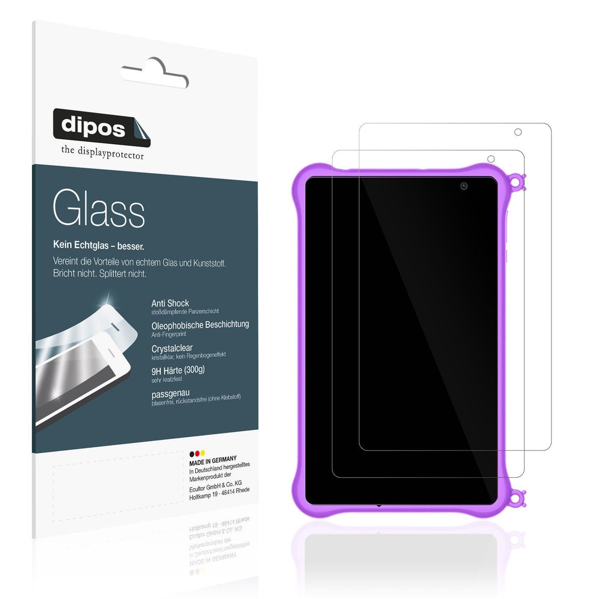 2x Screen Protector for Blackview Tab 50 Kids 8 Zoll Flexible Glass 9H dipos