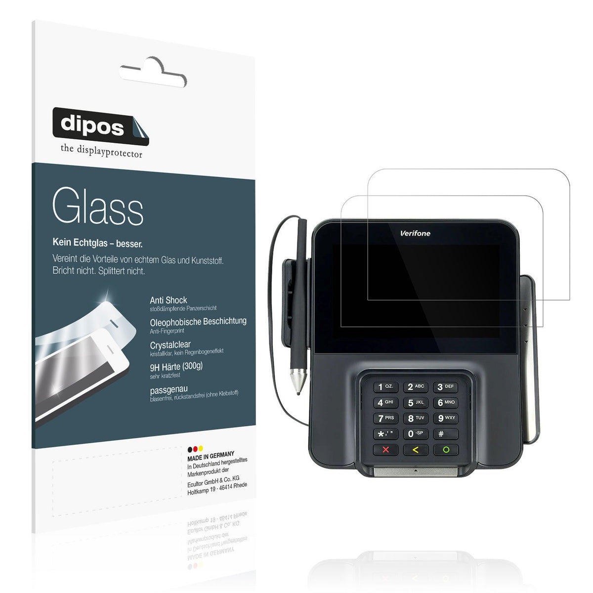 2x Screen Protector for Verifone M400 Flexible Glass 9H dipos