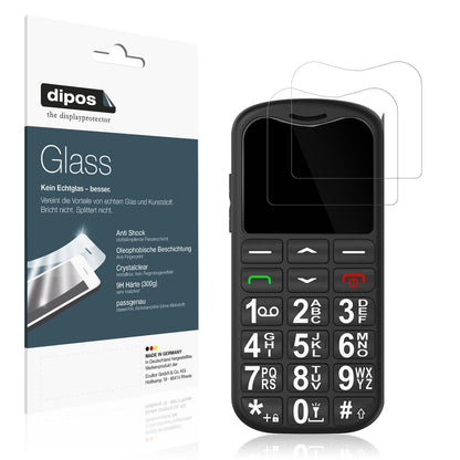 2x Screen Protector for CHAKEYAKE G180 Seniorenhandy Flexible Glass 9H dipos
