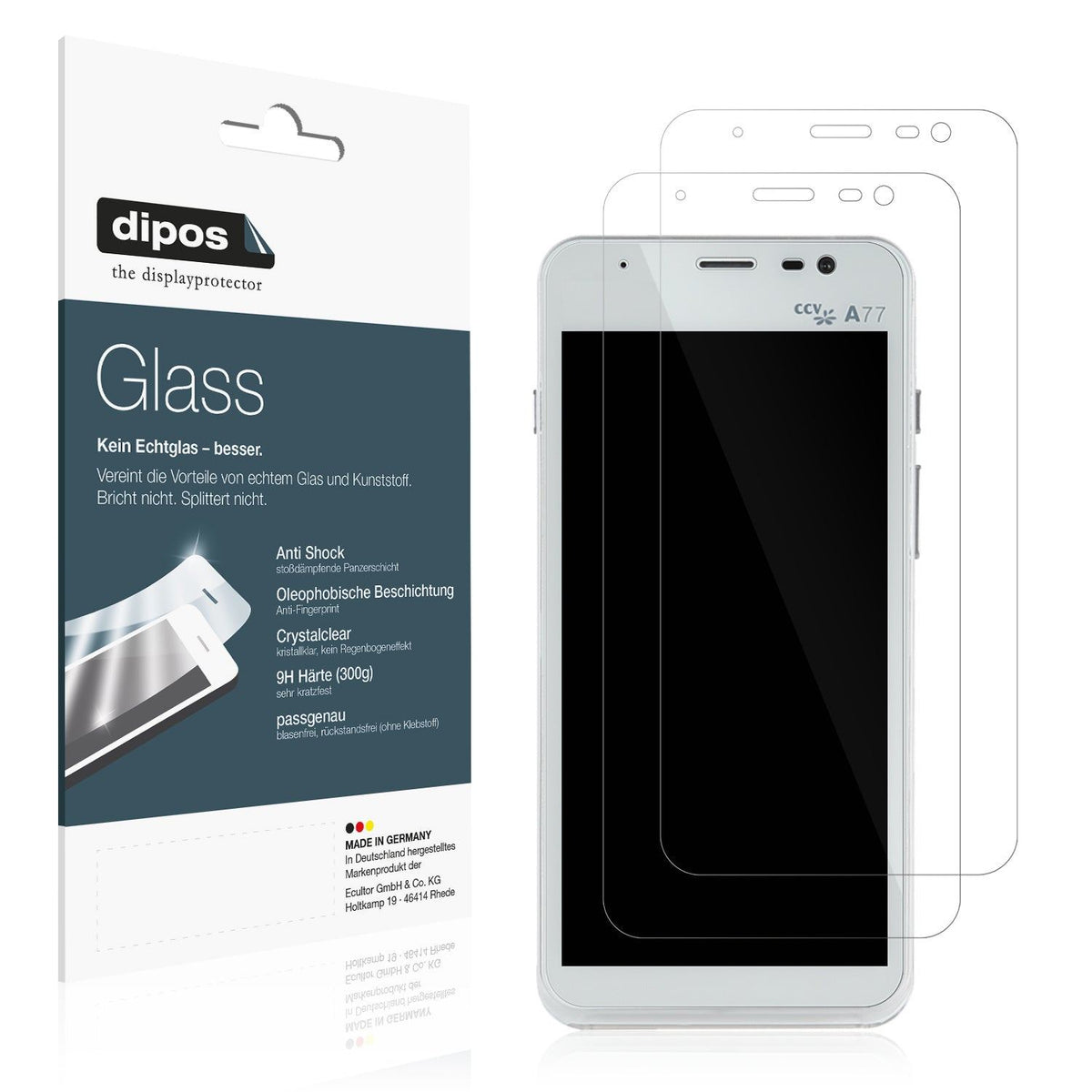 2x Screen Protector for CCV compact A77 Flexible Glass 9H dipos