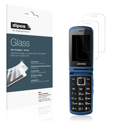2x Screen Protector for uleway G380 Seniorenhandy Flexible Glass 9H dipos