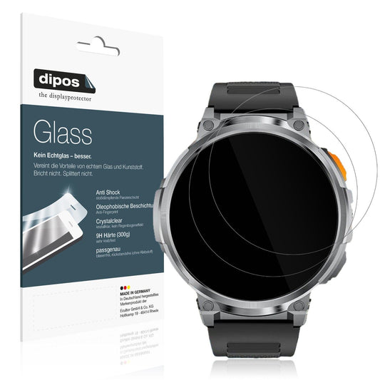 2x Screen Protector for FOXBOX FV6 Smartwatch 1.85 Zoll Flexible Glass 9H dipos