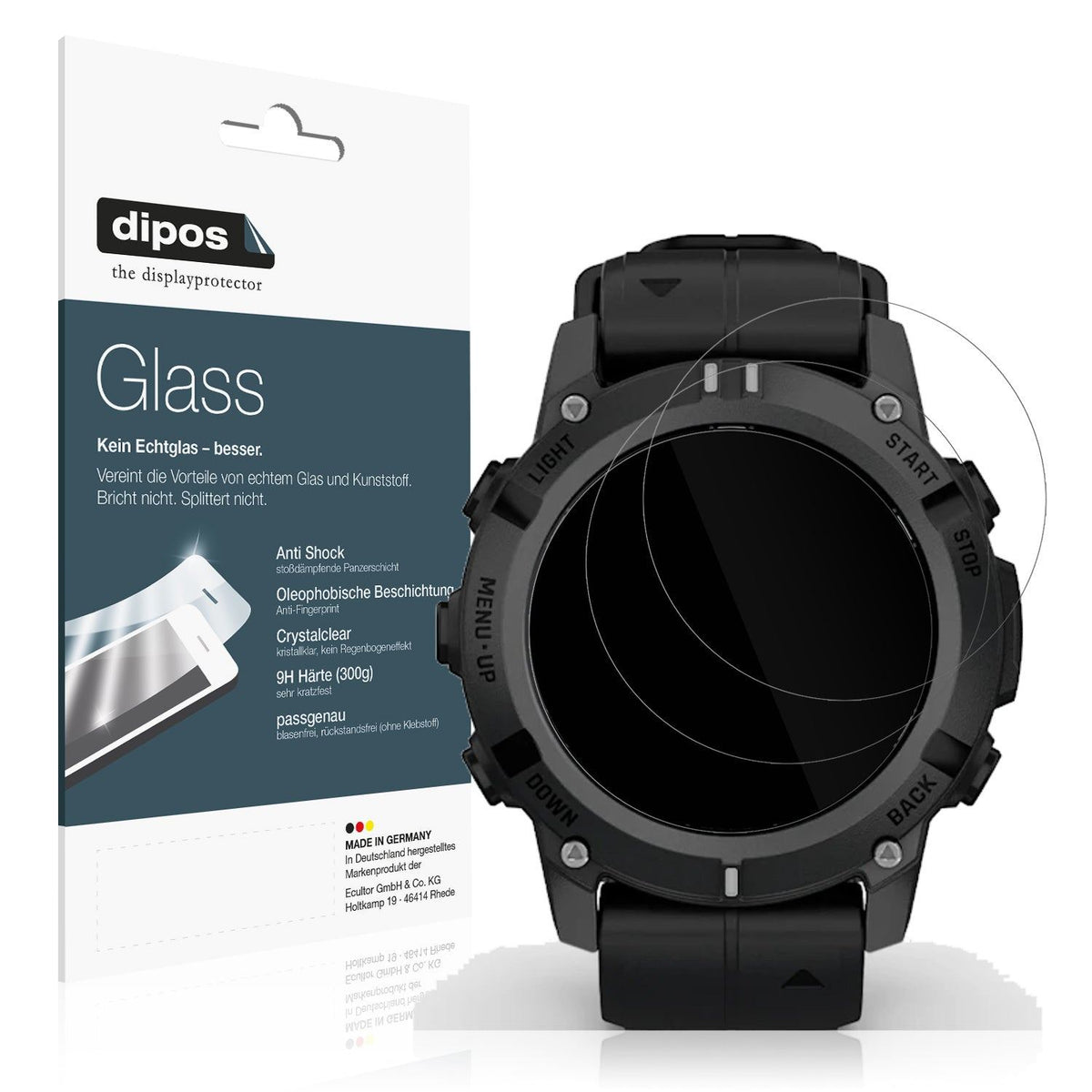 2x Screen Protector for Garmin Descent G2 Flexible Glass 9H dipos