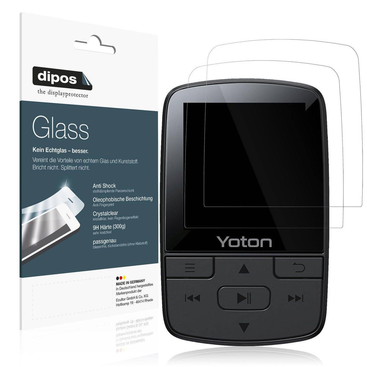 2x Screen Protector for YOTON YM03 MP3-Player Flexible Glass 9H dipos