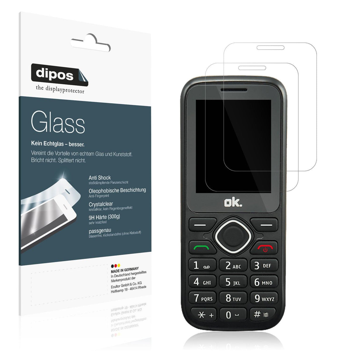 2x Screen Protector for OK. OMP 11 Flexible Glass 9H dipos