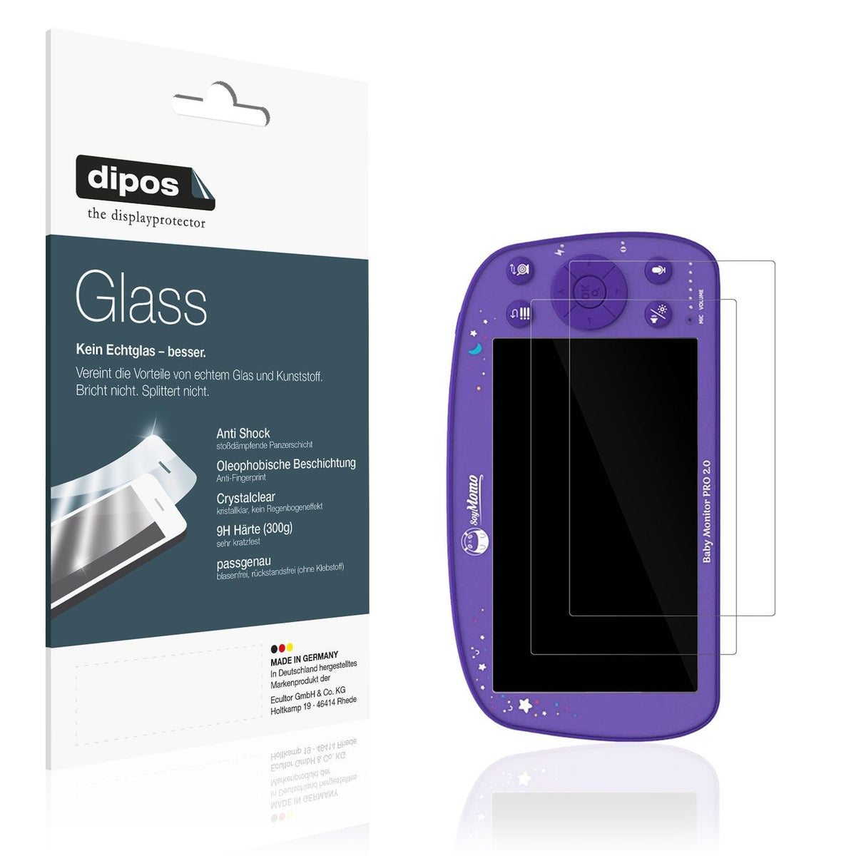2x Screen Protector for SoyMomo Baby Monitor Pro 2.0 Flexible Glass 9H dipos