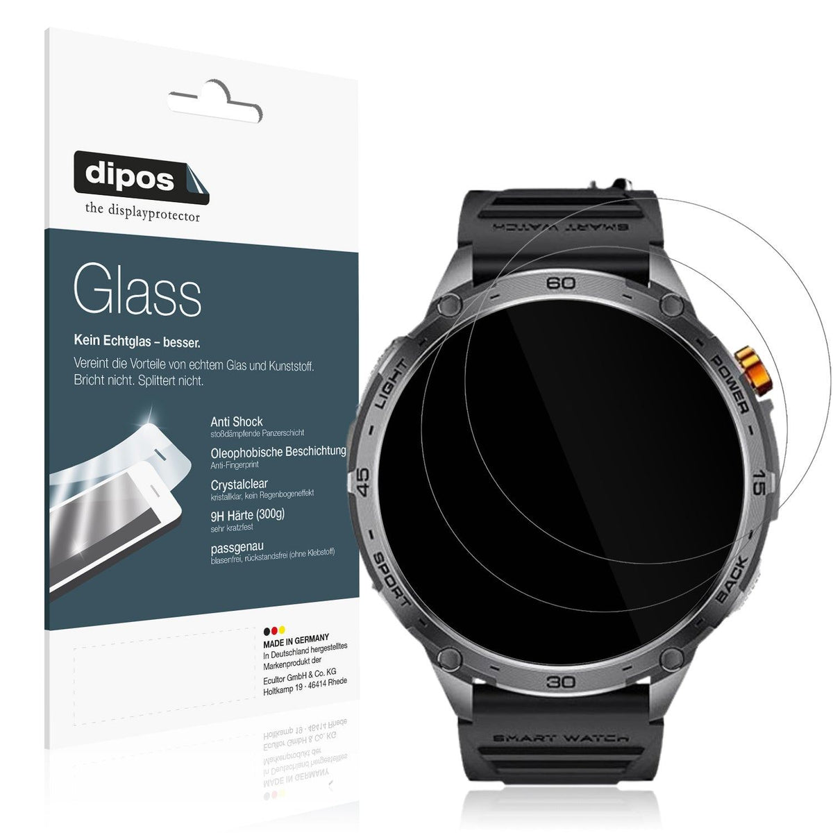 2x Screen Protector for LIGE TX2-A 1.75 Zoll Flexible Glass 9H dipos