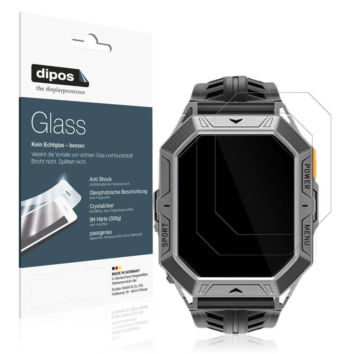 2x Screen Protector for HIRREO TX1 2.13 Zoll Flexible Glass 9H dipos