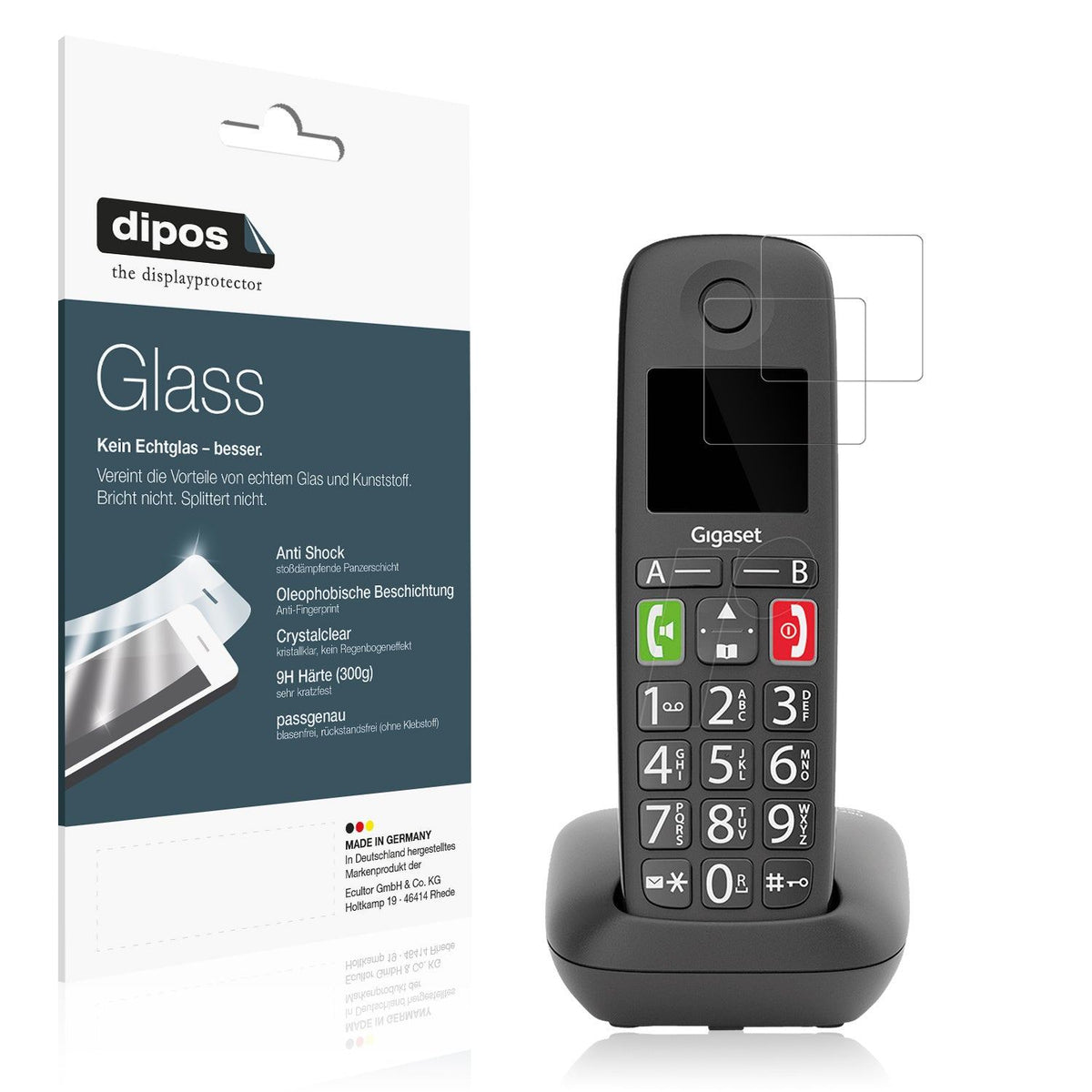 2x Screen Protector for Gigaset E290 Flexible Glass 9H dipos