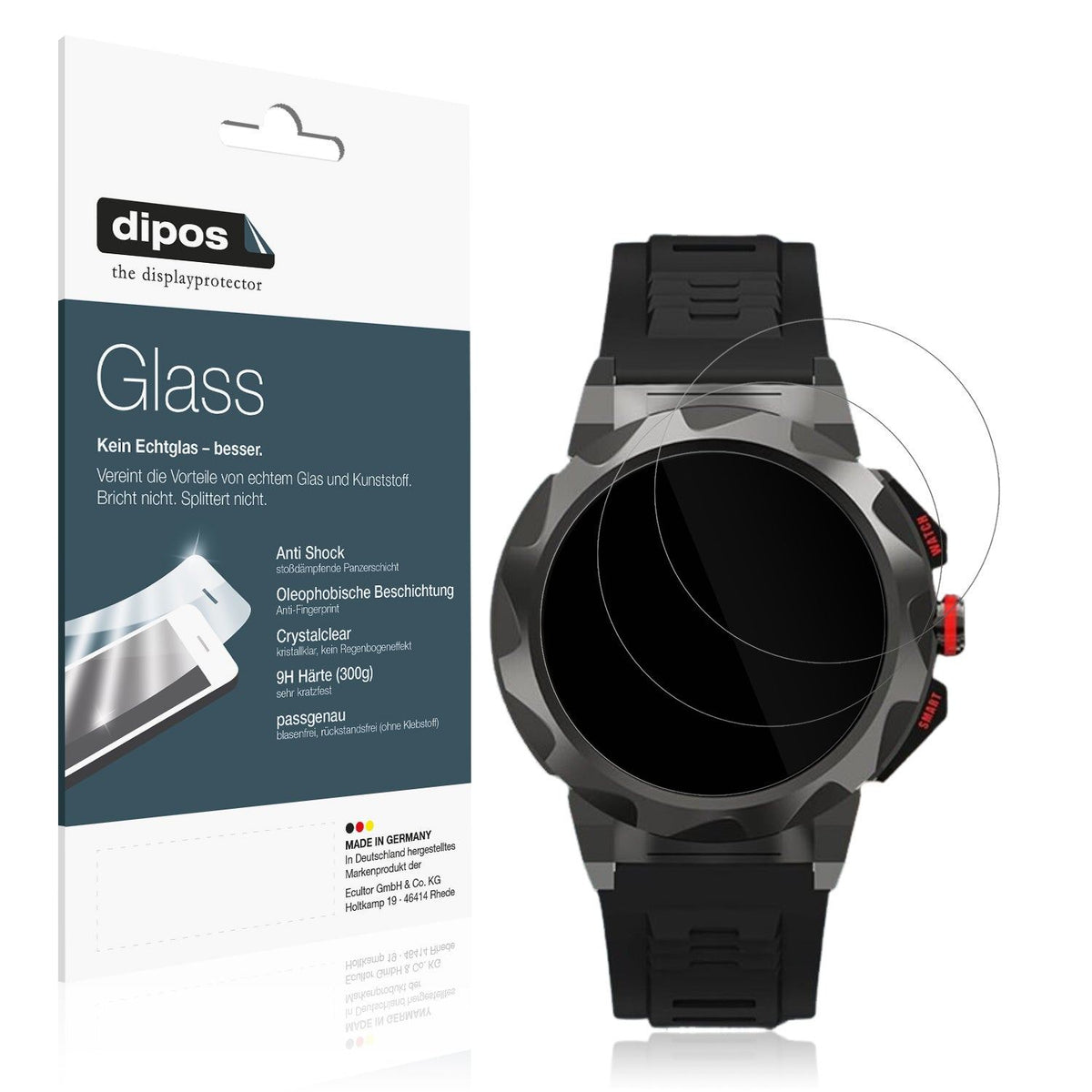 2x Screen Protector for Loyewaier 2 Zoll Smartwatch Flexible Glass 9H dipos