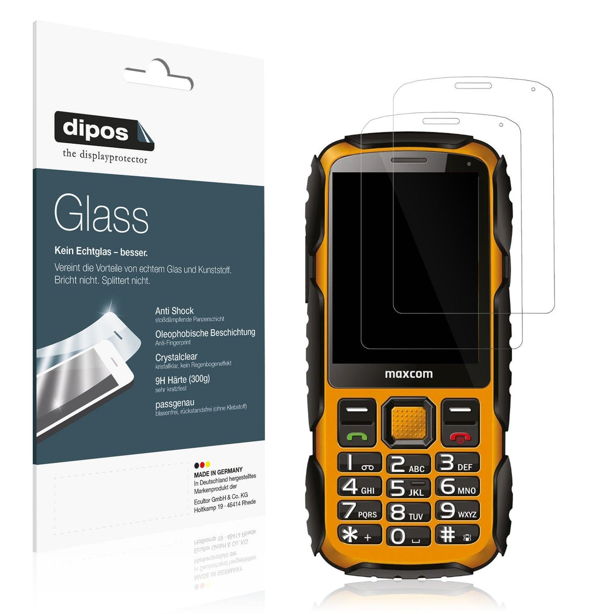 2x Screen Protector for MaxCom Strong MM920 L Flexible Glass 9H dipos