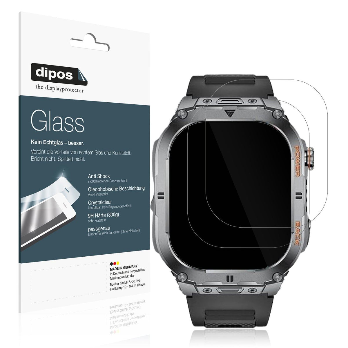 2x Screen Protector for SUNKTA EF9-A 2.13 Zoll Flexible Glass 9H dipos