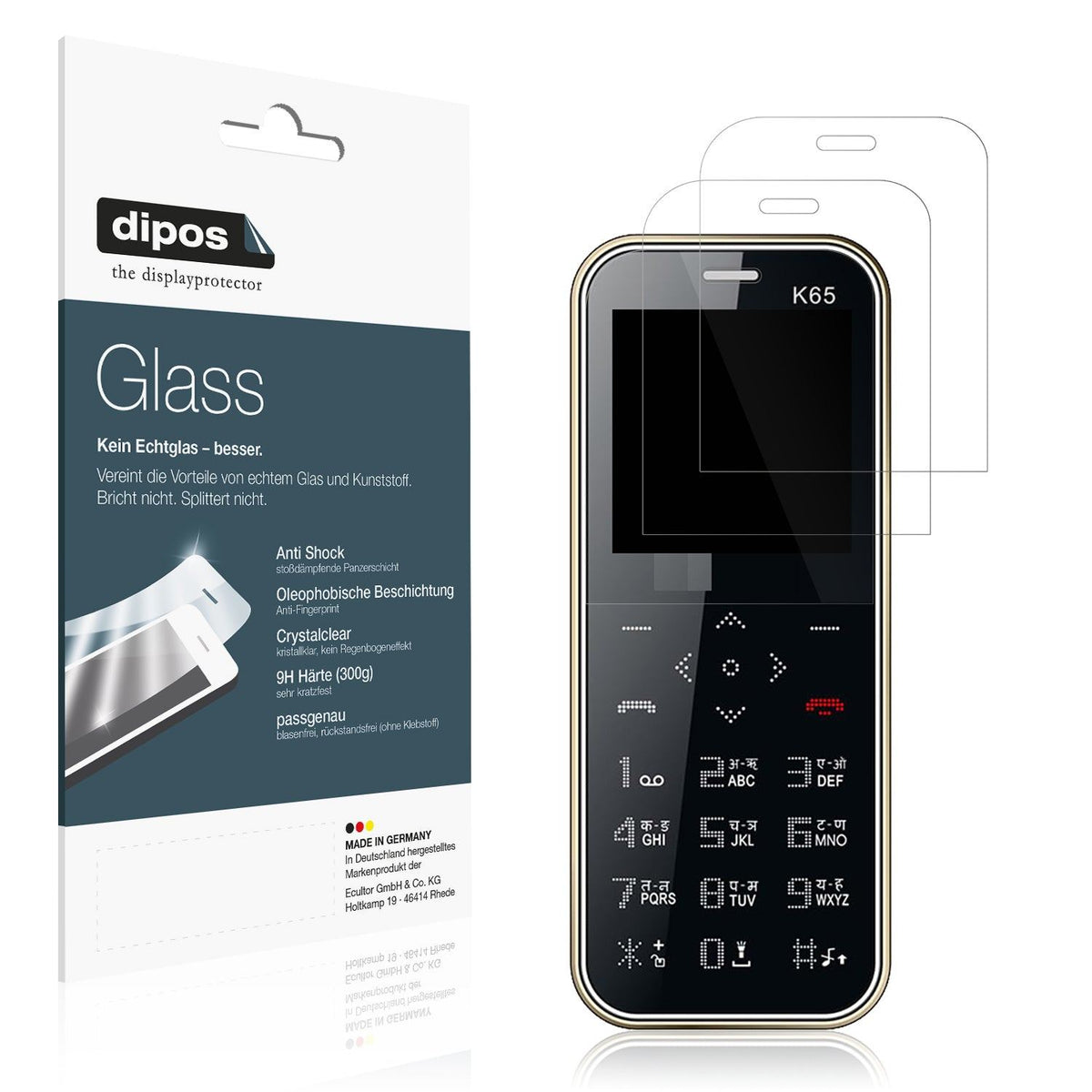 2x Screen Protector for I Kall K65 Card Flexible Glass 9H dipos