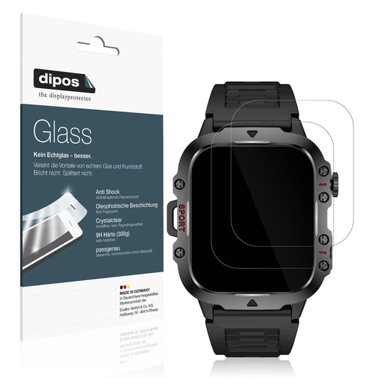 2x Screen Protector for Sanorum QX11 GR 1.96 Zoll Flexible Glass 9H dipos