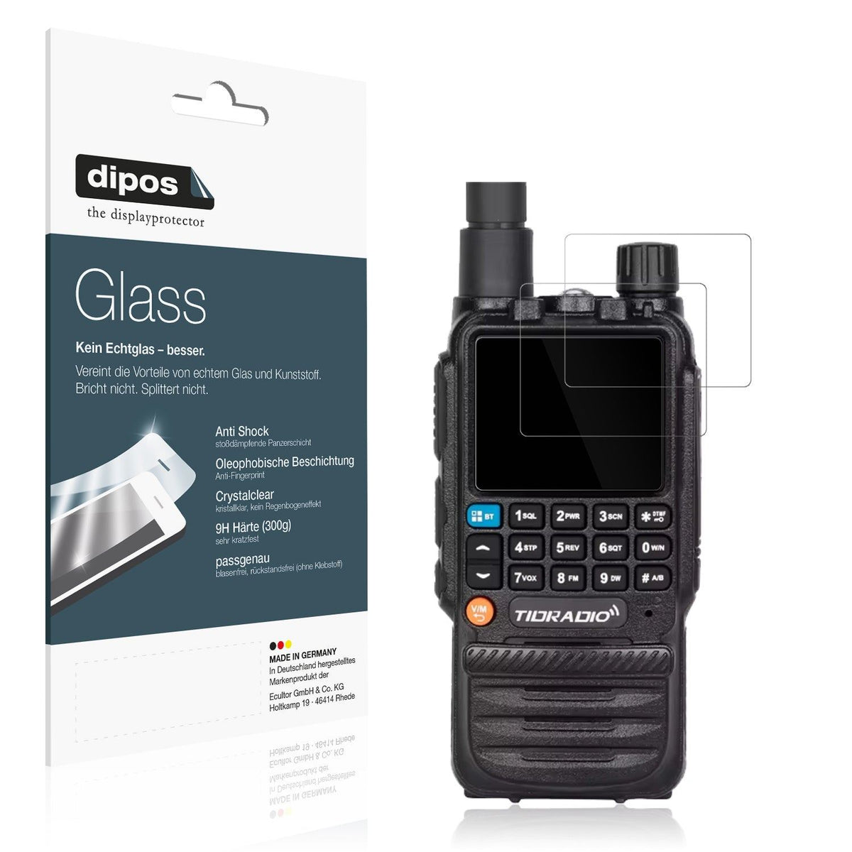 2x Screen Protector for Tidradio TD-H3 Flexible Glass 9H dipos