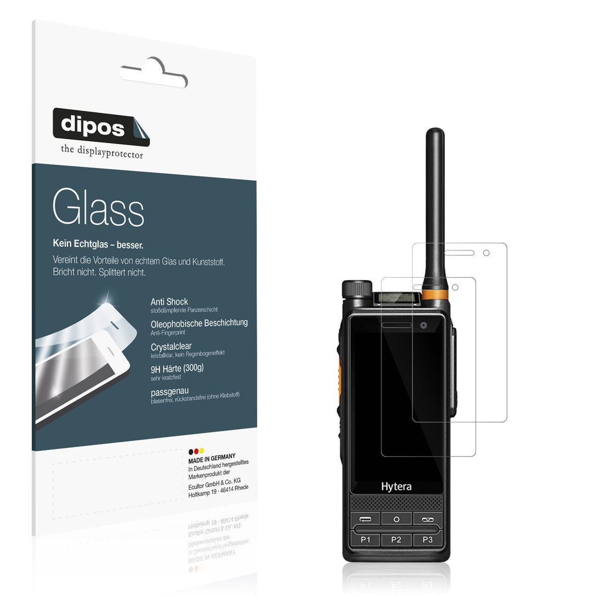 2x Screen Protector for Hytera PDC680 Flexible Glass 9H dipos