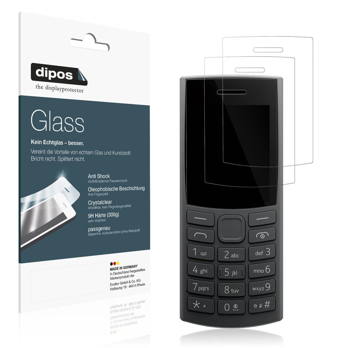 2x Screen Protector for Nokia 105 2G Edition 2025 Flexible Glass 9H dipos