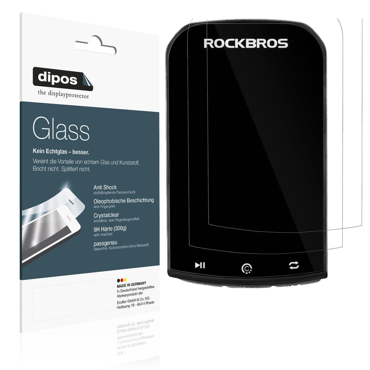 2x Screen Protector for Rockbros Bike Computer 2.90 Zoll Flexible Glass 9H dipos