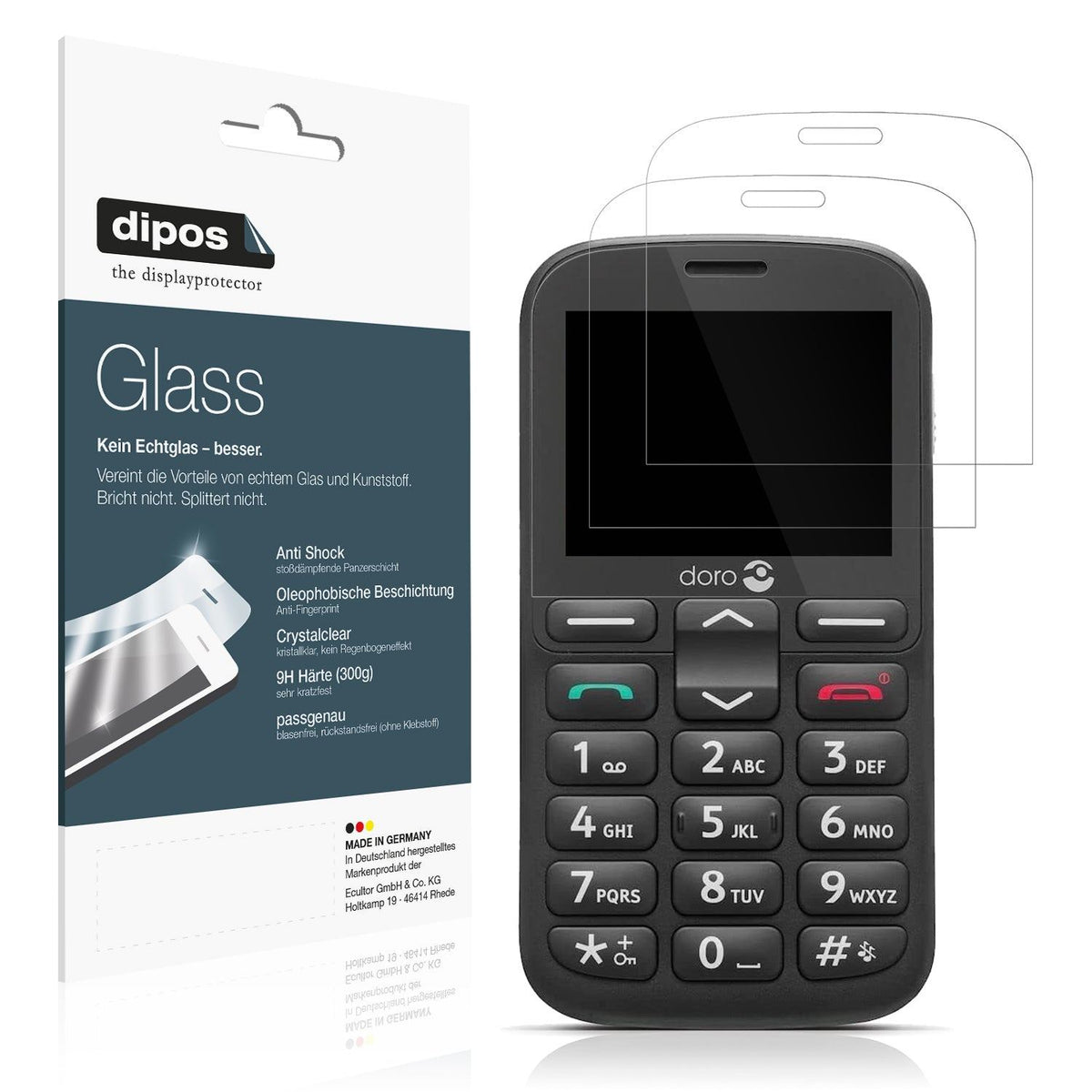 2x Screen Protector for Doro 1380 Flexible Glass 9H dipos