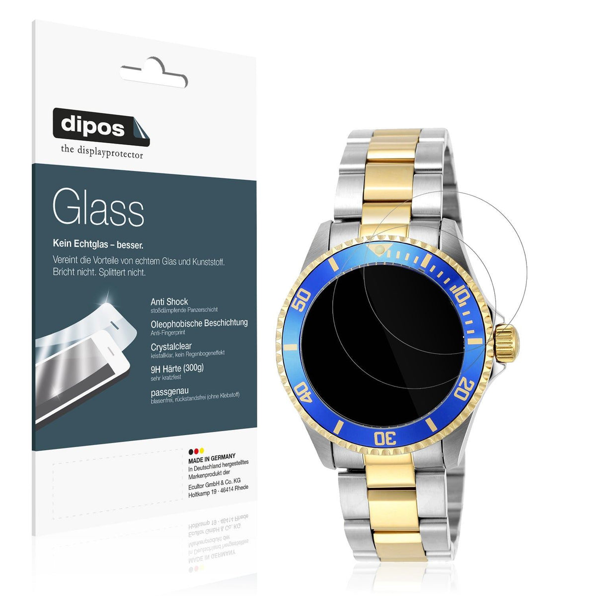2x Screen Protector for Invicta Pro Driver 8930OB 40mm Flexible Glass 9H dipos
