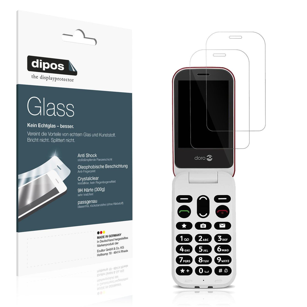 2x Screen Protector for Doro 6040 Flexible Glass 9H dipos