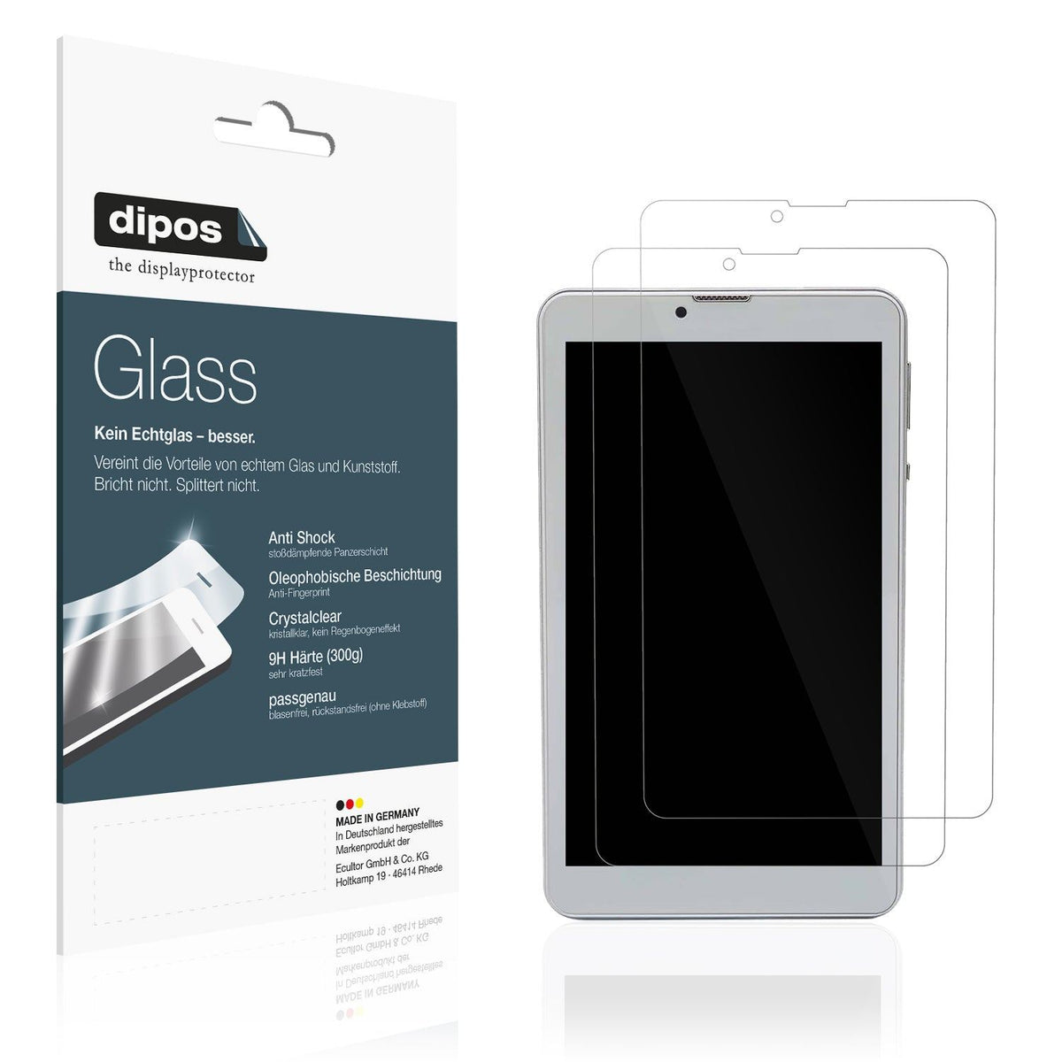 2x Screen Protector for Garsent 7 Zoll Tablet Flexible Glass 9H dipos