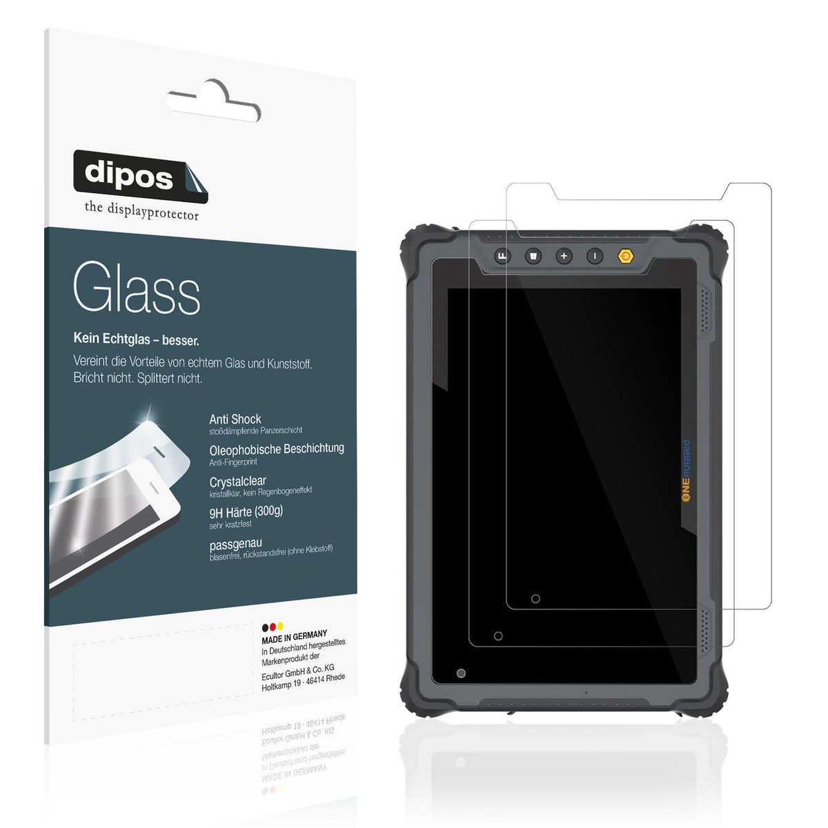 2x Screen Protector for ONERugged Tablet M80J Flexible Glass 9H dipos
