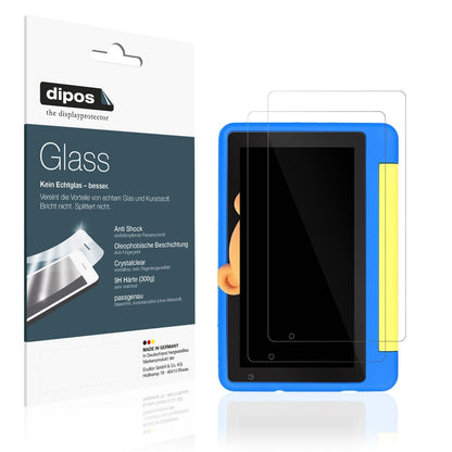 2x Screen Protector for Happybe Kids Tablet 7 Zoll Flexible Glass 9H dipos
