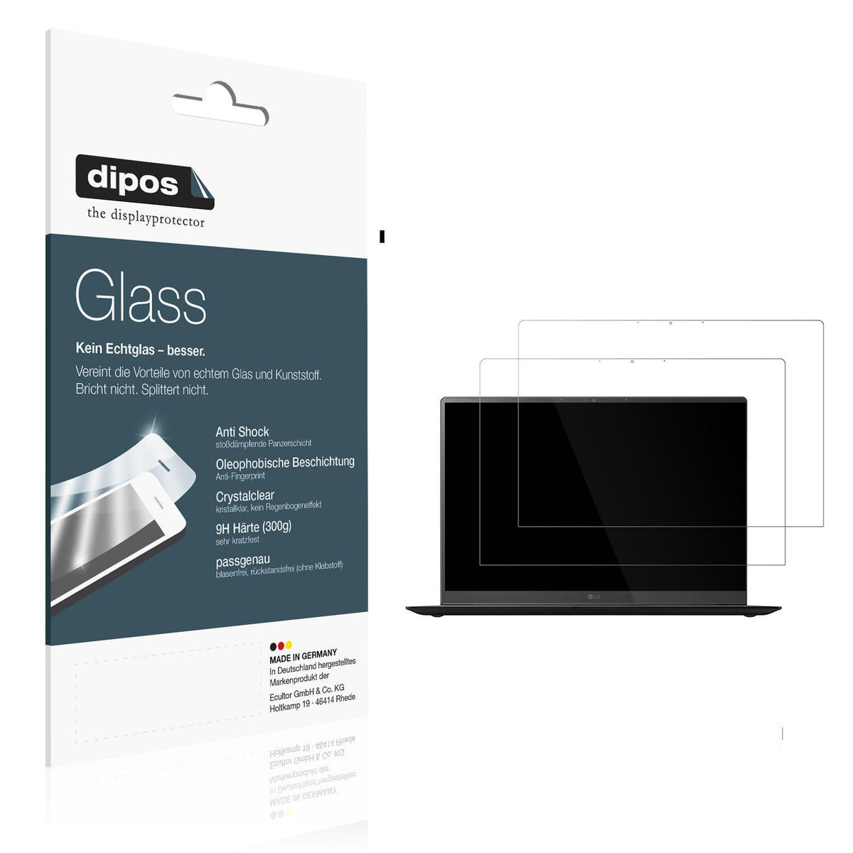 2x Screen Protector for LG gram Pro 16 2025 Flexible Glass 9H dipos