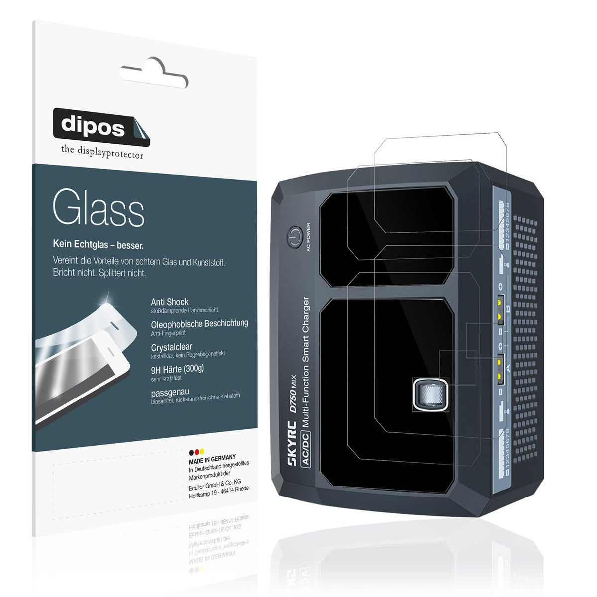 2x Screen Protector for SKyRc D750 Flexible Glass 9H dipos
