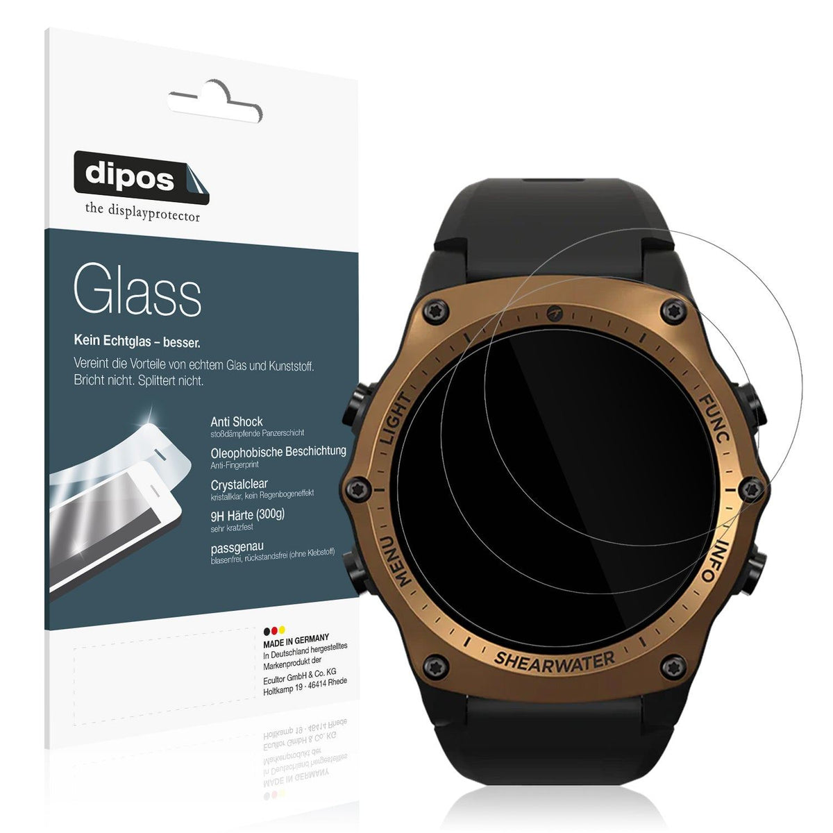 2x Screen Protector for Shearwater Teric dive Flexible Glass 9H dipos