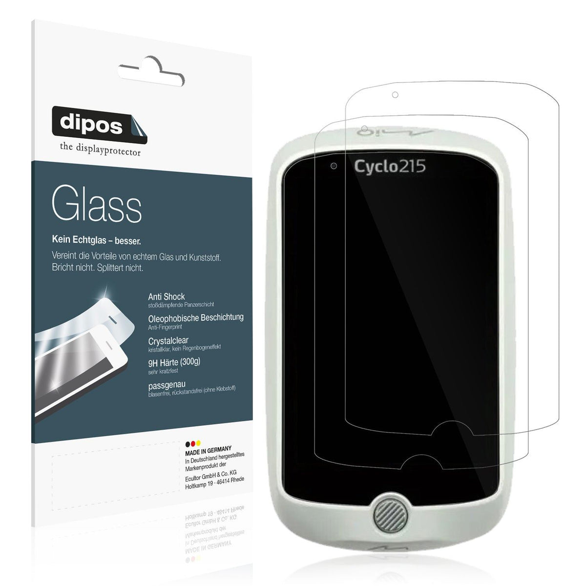 2x Screen Protector for Mio Cyclo 215 HC Flexible Glass 9H dipos