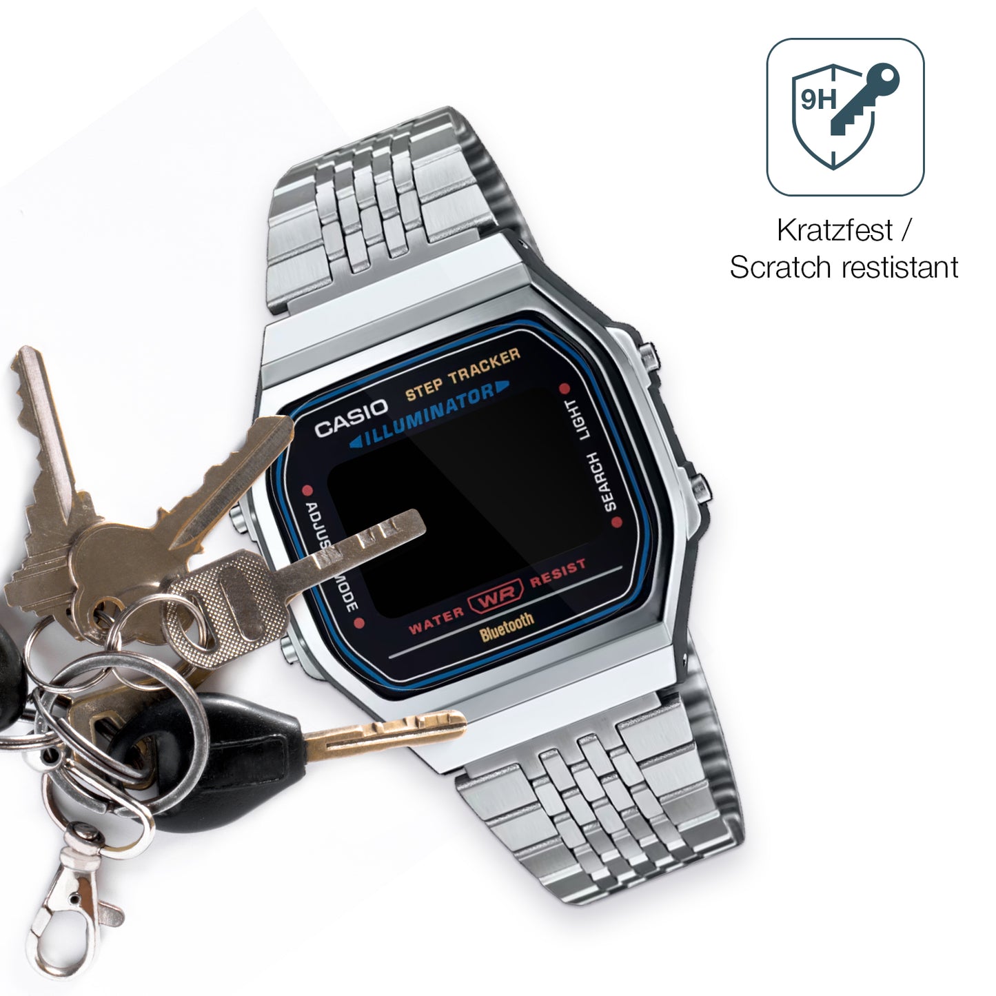 2x 9H Schutzfolie für Casio Iconic ABL-100WE-1A Panzerfolie