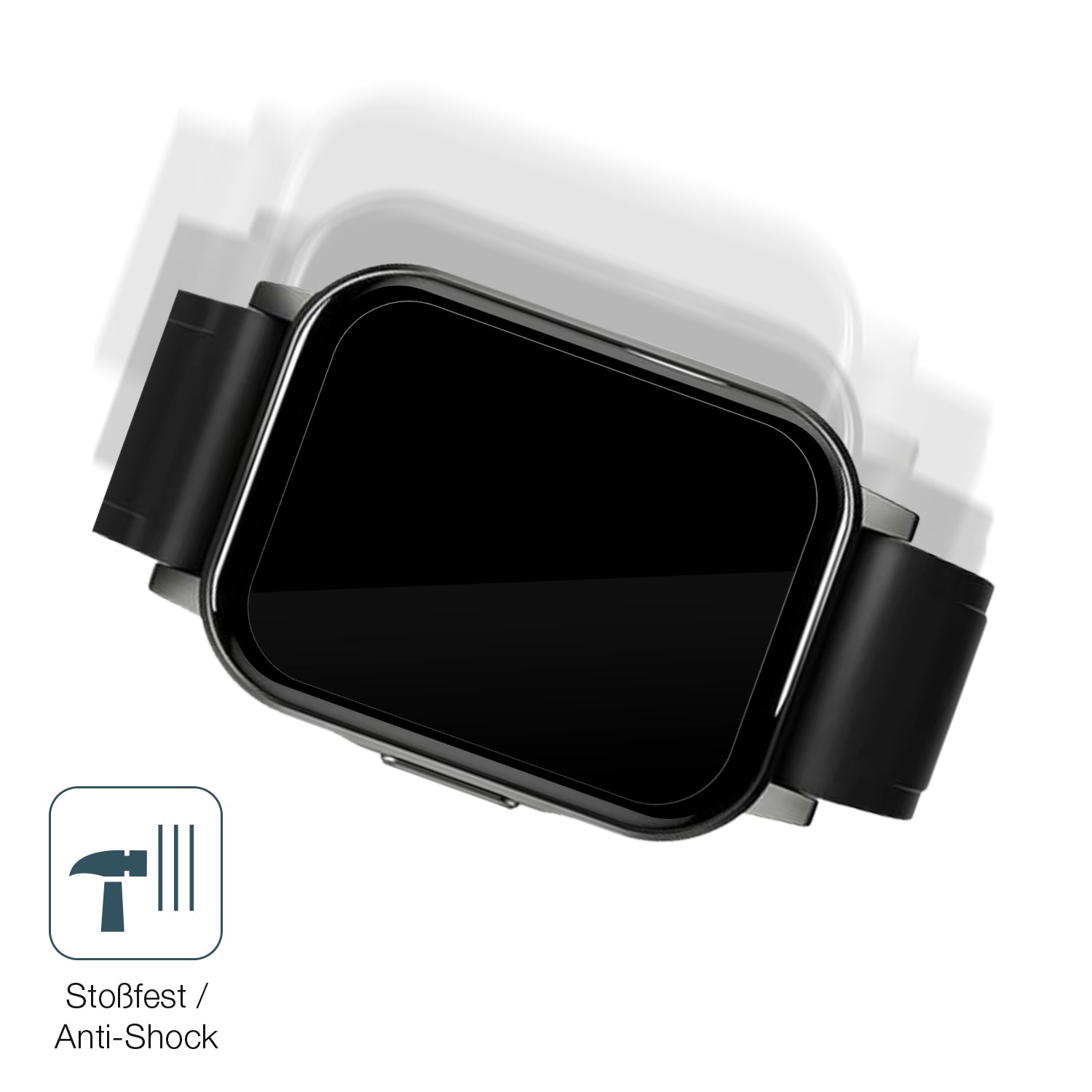 Schutz gegen Kratzer auf dem Haylou LS02 watch Glas durch Schlüssel, Stöße gegen die Tischkante oder Stürze